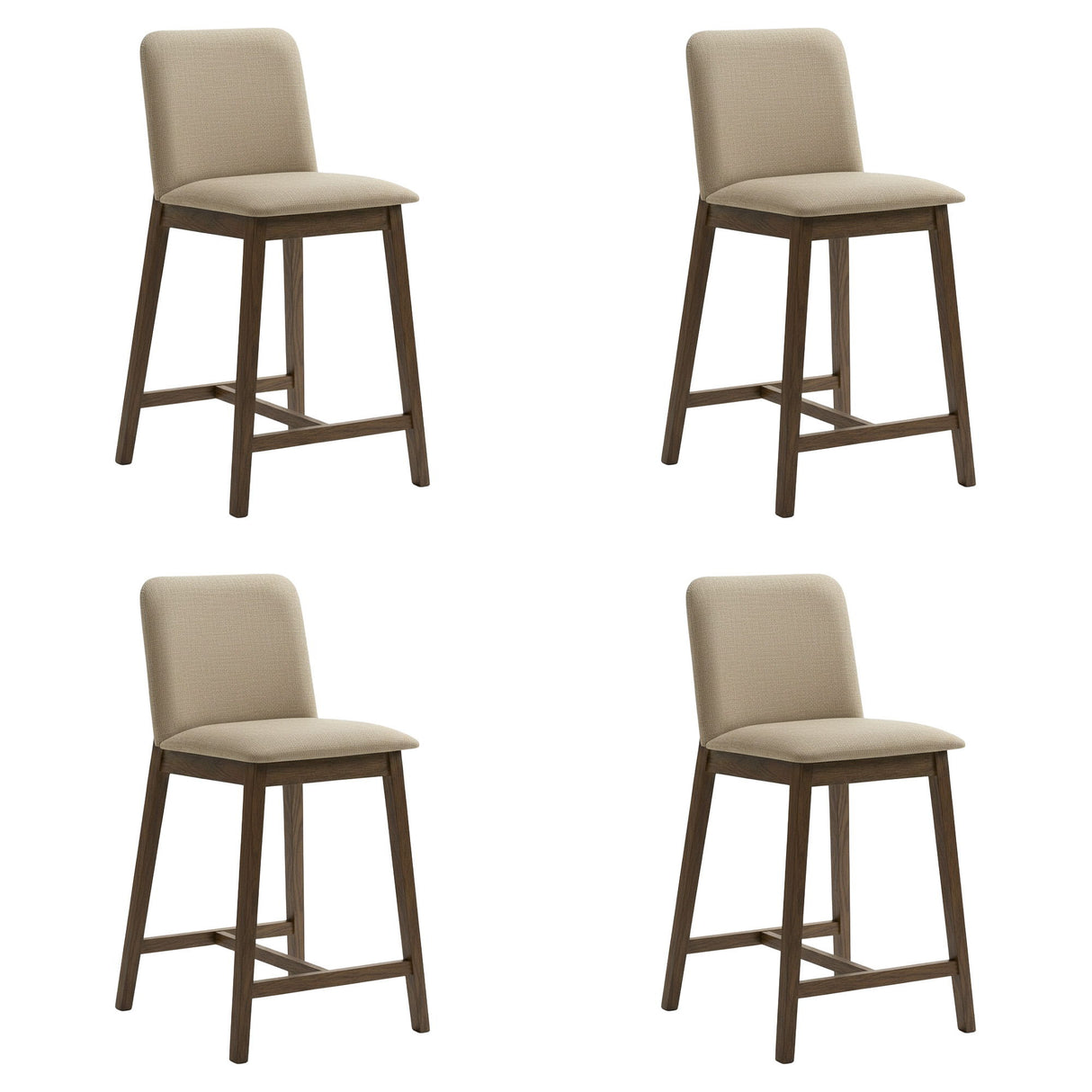 Allin - Upholstered Wood Counter Height Barstool