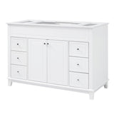 Bathroom Vanity Cabinet Only, 6 Soft Close Drawers & Double Doors With 2 Tier Shelves - White
