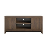 TV Stand For TVs Up To 65" With Open Shelves And Storage Cabinets - Walnut