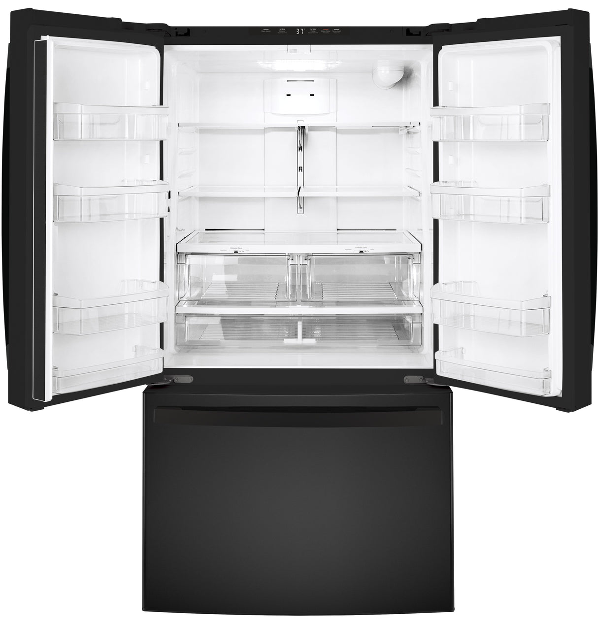 GE GNE27JGMBB - 36 in. 27 cu. ft. French Door Refrigerator with Internal Water Dispenser - Black