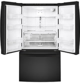 GE GNE27JGMBB - 36 in. 27 cu. ft. French Door Refrigerator with Internal Water Dispenser - Black