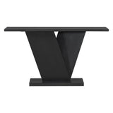 Console Table With V Shape Base, Sculptural Entryway Accent