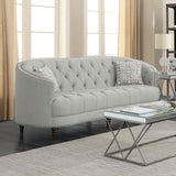Veronica - Light Sloped Sofa With Tufted Elegant Upholstered Lounge Seating - Light Gray