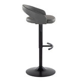 Grotto - Upholstered Adjustable Barstool - Black Metal Base
