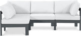 Nizuc - Outdoor Patio 4 Piece Modular Sectional With Gray Frame