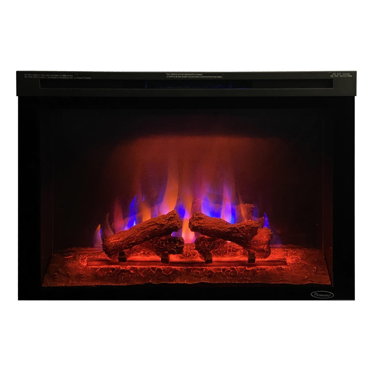 Electric Fireplace 30" With Adjustable Lighting And Remote Control - Black