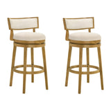 Noely - Modern Farmhouse Swivel Wood Bar Height Kitchen Bar Stool