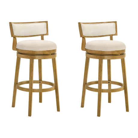 Noely - Modern Farmhouse Swivel Wood Bar Height Kitchen Bar Stool