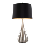 Pebble - 29" Metal Table Lamp (Set of 2) - Brushed Nickel With Black Linen Shade from Grandview Gallery