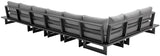 Maldives - 6 Piece Water Resistant Outdoor Patio Modular Sectional With Gray Base