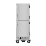 33 in. Commercial Insulated Heated Holding/Proofing Cabinet with 36-Pan Capacity and Solid Dutch Doors in Silver (KM-CHP36-SIDD)
