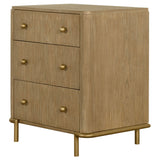 3 Drawer Nightstand With USB Ports - Brown