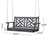 Alejandro - Acacia Wood Porch Swing With Slat Panel Seating