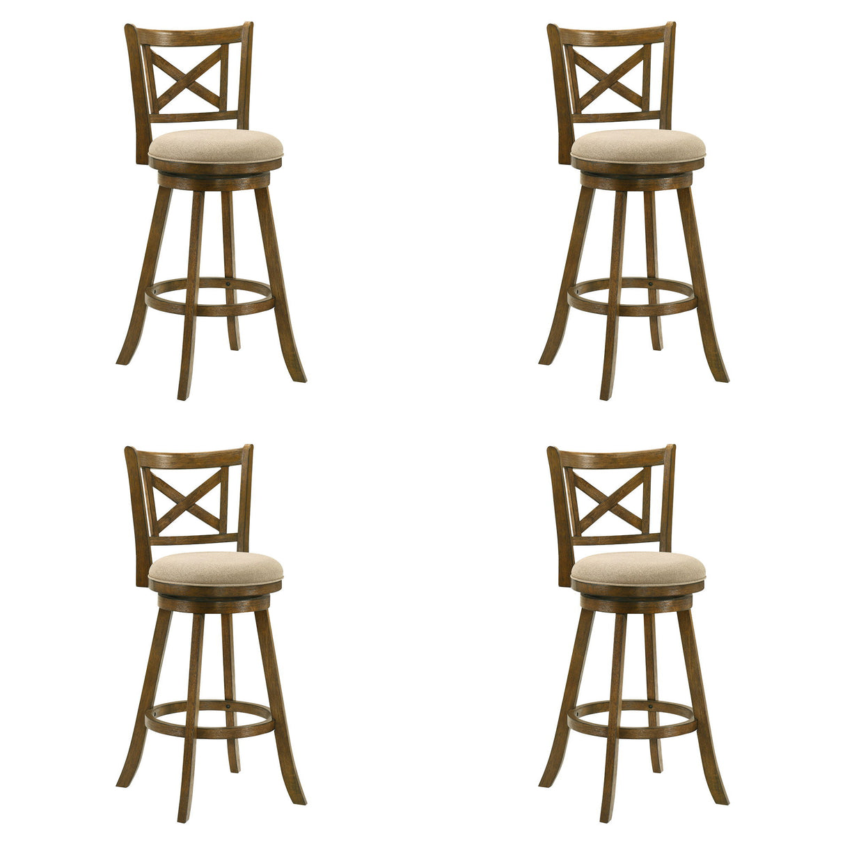 Kodi - Modern Farmhouse Swivel Wood Bar Height Kitchen Bar Stool