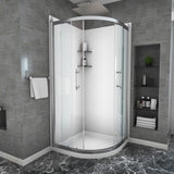 Framed Tub Shower Enclosure With Clear Tempered Glass