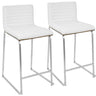 Mara - Contemporary Counter Stool (Set of 2) - Brushed Steel Frame