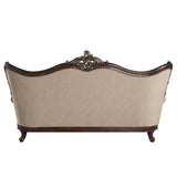 Ragnar - Sofa With 7 Pillows - Light Brown Linen & Cherry