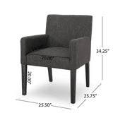 Contemporary Armchair With Track Arms - Charcoal