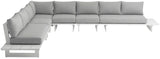 Maldives - 6 Piece Water Resistant Outdoor Patio Modular Sectional With White Base