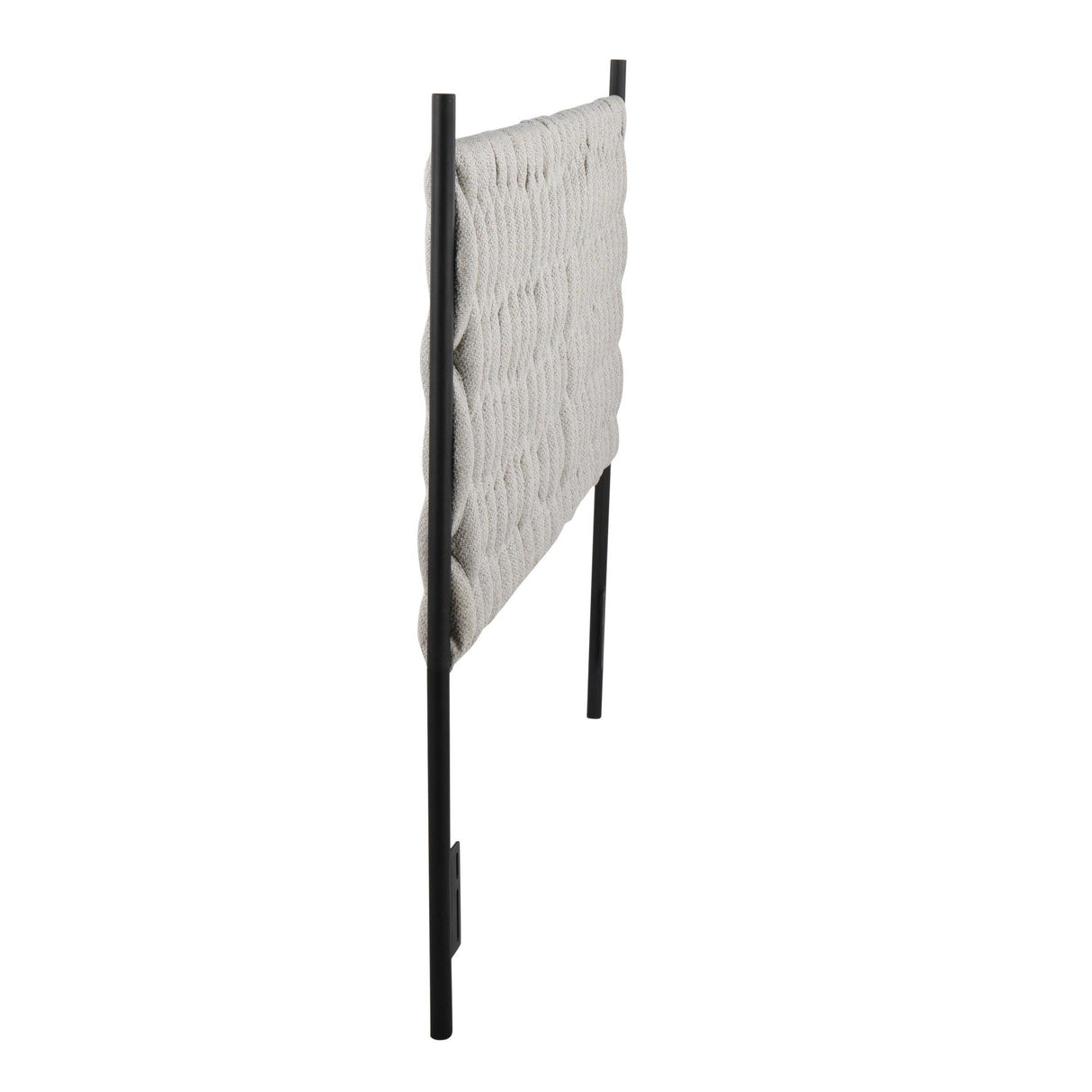 Matisse - Braided Queen Size Headboard - Black Metal And Cream Fabric