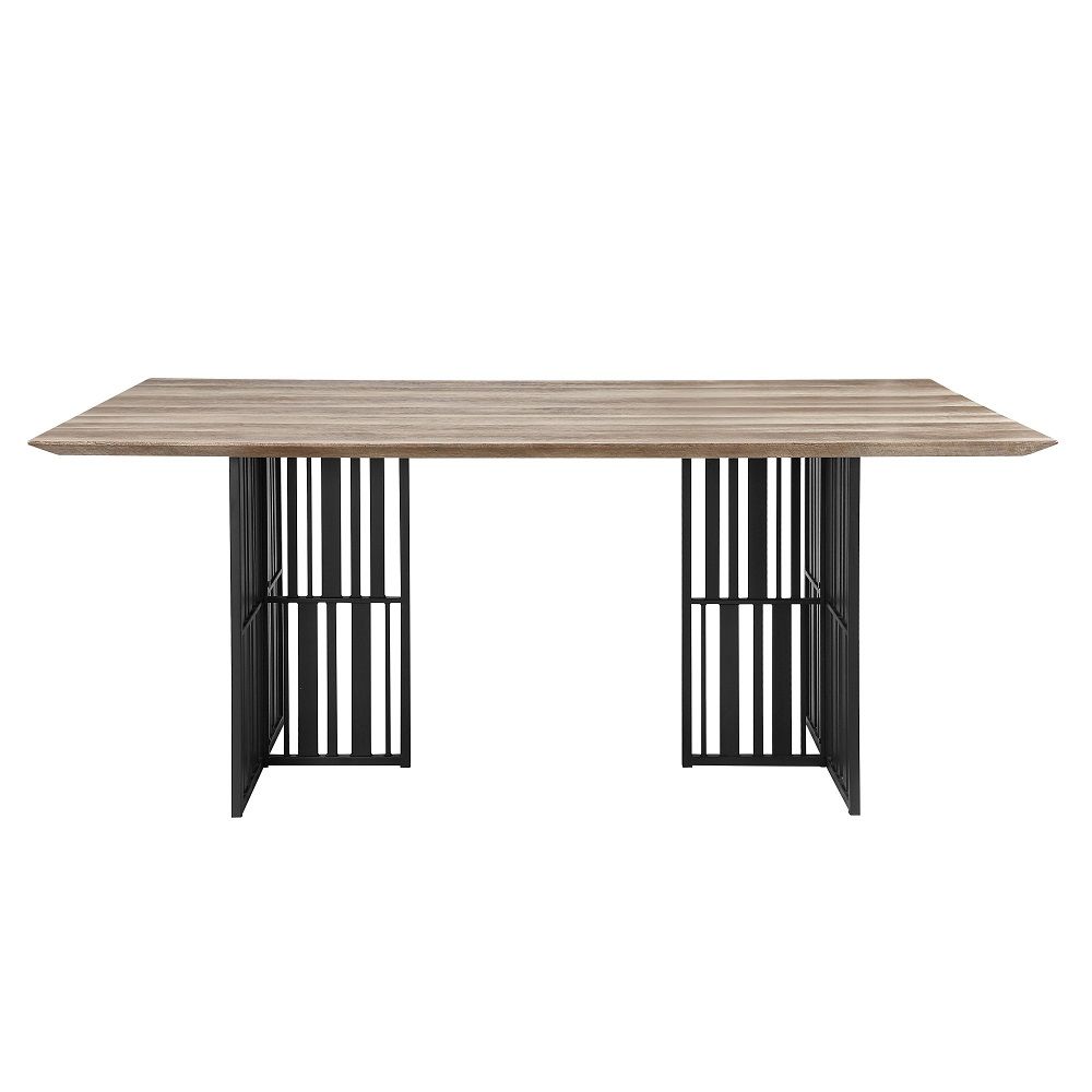 Zudora - Dining Table - Antique Oak & Black