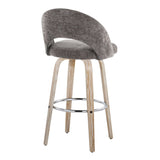 Renee - Upholstered Fixed-Height Barstool (Set of 2) - Whitewashed Wood
