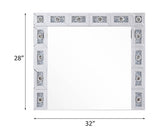 Noralie - 28" X 32" Accent Mirror - Mirrored & Faux Diamonds