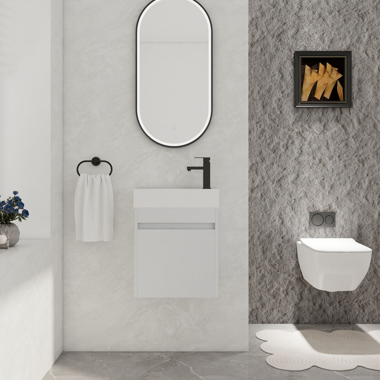 Sink Floating Bathroom Vanity With Soft Close Cabinet Door