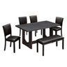 Dining Table Set, Rectangular Kitchen Table With Upholstered Chairs