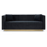 Contemporary Vertical Channel Tufted Sofa Modern Upholstered Couch For Living Room With 2 Pillows