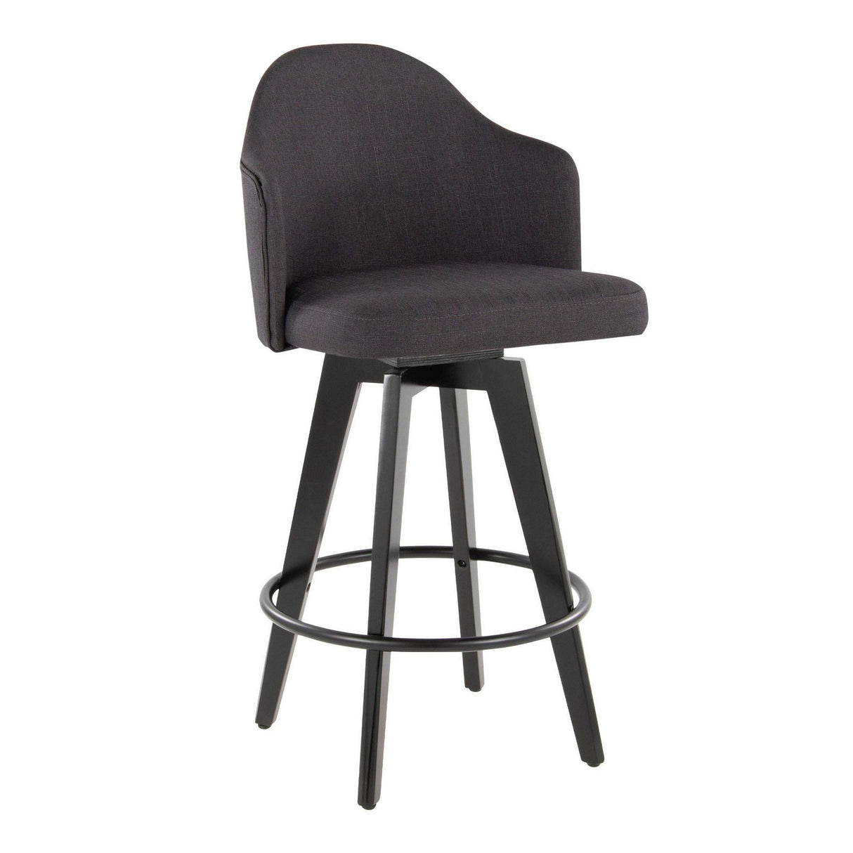 Ahoy - Fixed-Height Counter Stool (Set of 2) - Black Bamboo Legs