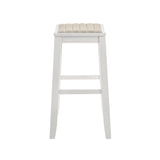 Iyani - Coastal Modern Wood Bar Height Kitchen Bar Stool