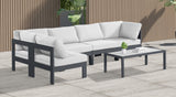 Nizuc - Outdoor Patio 5 Piece Modular Sectional With Gray Frame