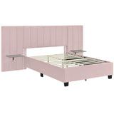 Upholstered Platform Bed With Big Headboard