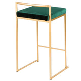 Fuji - Counter Stool With Cushion - Gold Legs