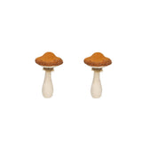 Mushroom Holiday Ornament, For Harvest Festival Fall Festival & Thanksgiving Table Decorations (Set of 2) - Beige / Orange