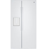 GE GSE28NGYWW 27.9 cu. ft. side-by-side refrigerator in White, front view