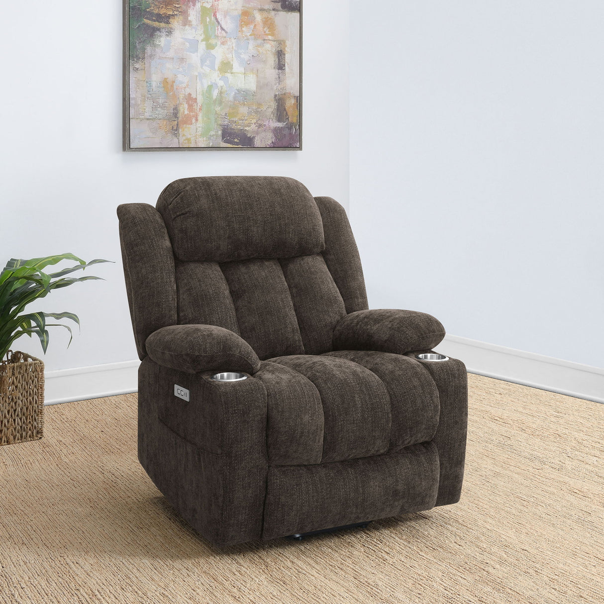 Beca - Upholstered Power Lift Recliner With Cupholders And USB Charging