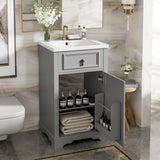 Elegant Bathroom Vanity With Ceramic Sink, Soft Close Door, Adjustable Shelf