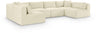 Shaggy - 6 Piece Modular U-Shaped Armless Sectional