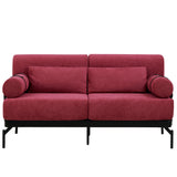 Modern Loveseat Sofa 2 Seater With USB Ports, Cylindrical Armrests