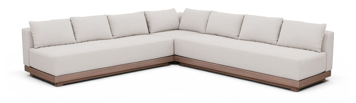 Solace - Olefin Performance Fabric 3 Piece Outdoor Patio Modular Sectional (2 Sofas & Corner Chair)