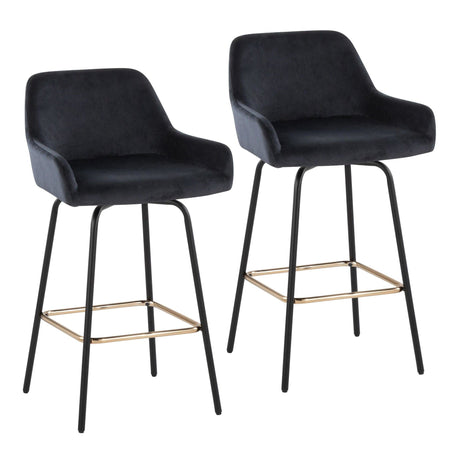 Daniella - 24" Fixed-Height Counter Stool (Set of 2) - Black Metal