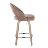 Renee - Upholstered Fixed-Height Barstool (Set of 2) - Whitewashed Wood