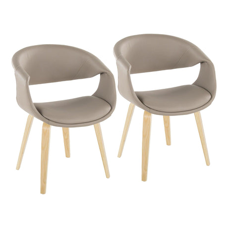 Curvo - Upholstered Chair (Set of 2) - Natural Wood Legs
