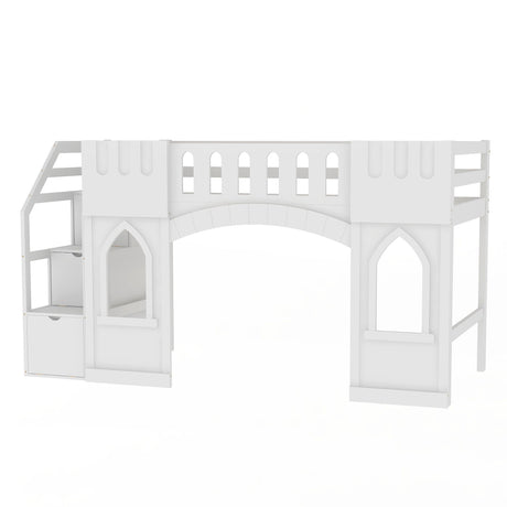 Loft Bed With Storage Staircase And Windows