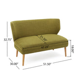 Elegant Classic Upholstered Loveseat With Curved Backrest