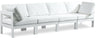 Nizuc - Outdoor Patio 4 Seat Modular Sofa With White Frame