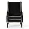 Elegant Velvet Club Chair With Tonal Piping
