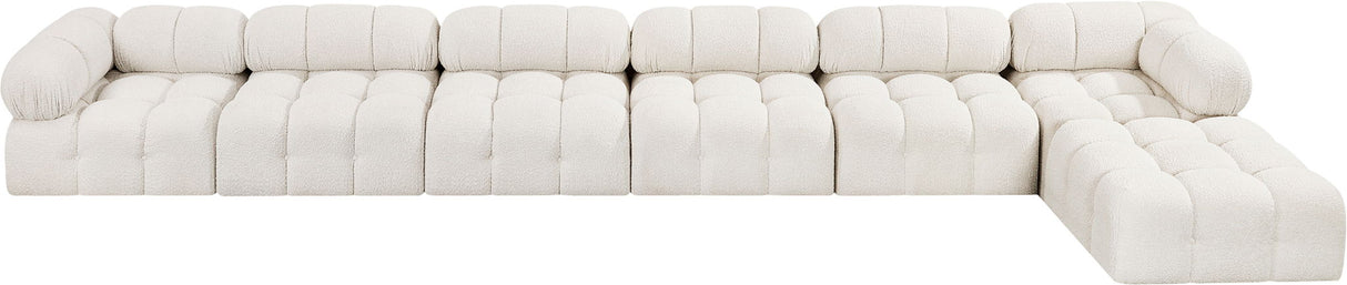 Ames - 7 Piece Boucle Fabric Modular L-Shaped Sectional